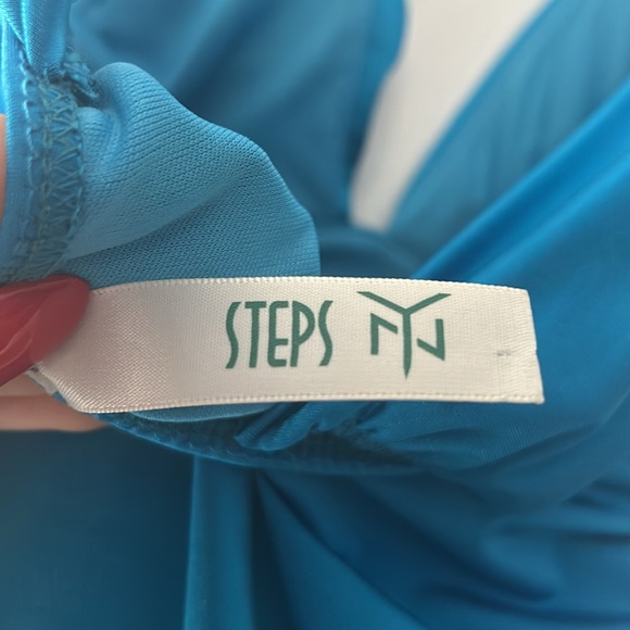 Blue Bodycon Satin Dress - Picture 4 of 5